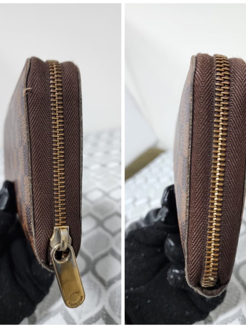 Authentic LOUIS VUITTON Damier Canvas Zippy Wallet Brown - Picture 5 of 13